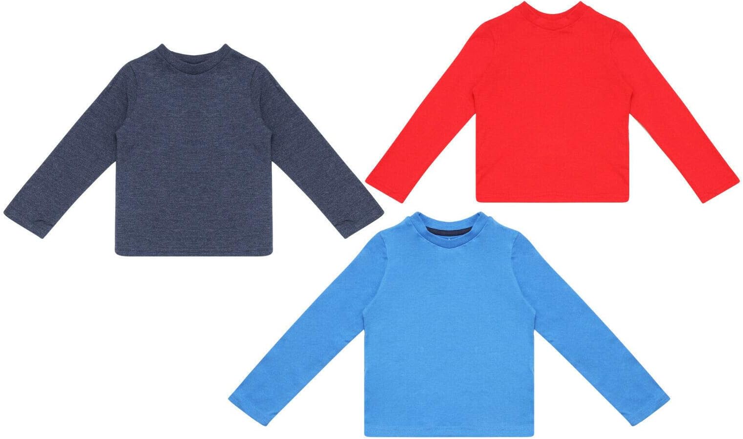ParadiseBaby Boys 3 Pack Tops Long Sleeve T Shirts EX UK Store Bright Multipack 0-24M
