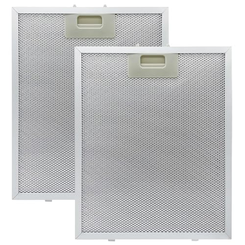Hikrxya 2 Pack Cooker Hood Filter Replacement Metal Grease Filter, Universal Mesh Hood Extractor 320x260mm 5-Layer Aluminum, Vent Filter Fit for Many Leading Brand of Cooker Hood