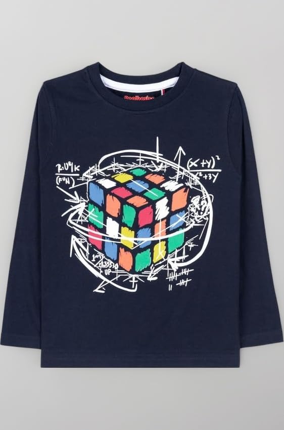 Boy's Regular Tshirt(RB-BB-FS-P3-910-P1-Cube-5FS_Multicolor_910)