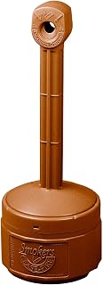 Justrite 26806T Polyethylene Personal Smokers Cease Fire Cigarette Butt Receptacle, 1 Gallon Capacity, 11" OD x 30" Height, Terra Cotta