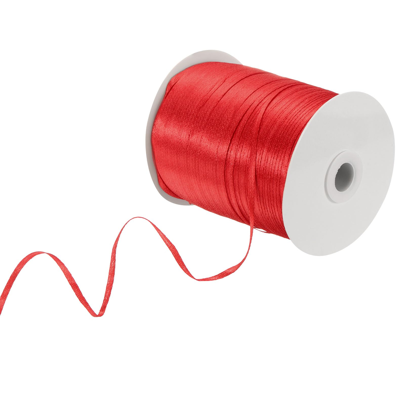 sourcing map Satin Ribbon, 1/8 Inch x 870 Yards Red Single Face Polyester Satin Ribbon for Gift Wrapping, Crafts, Wedding Party Decorations, Bow Making