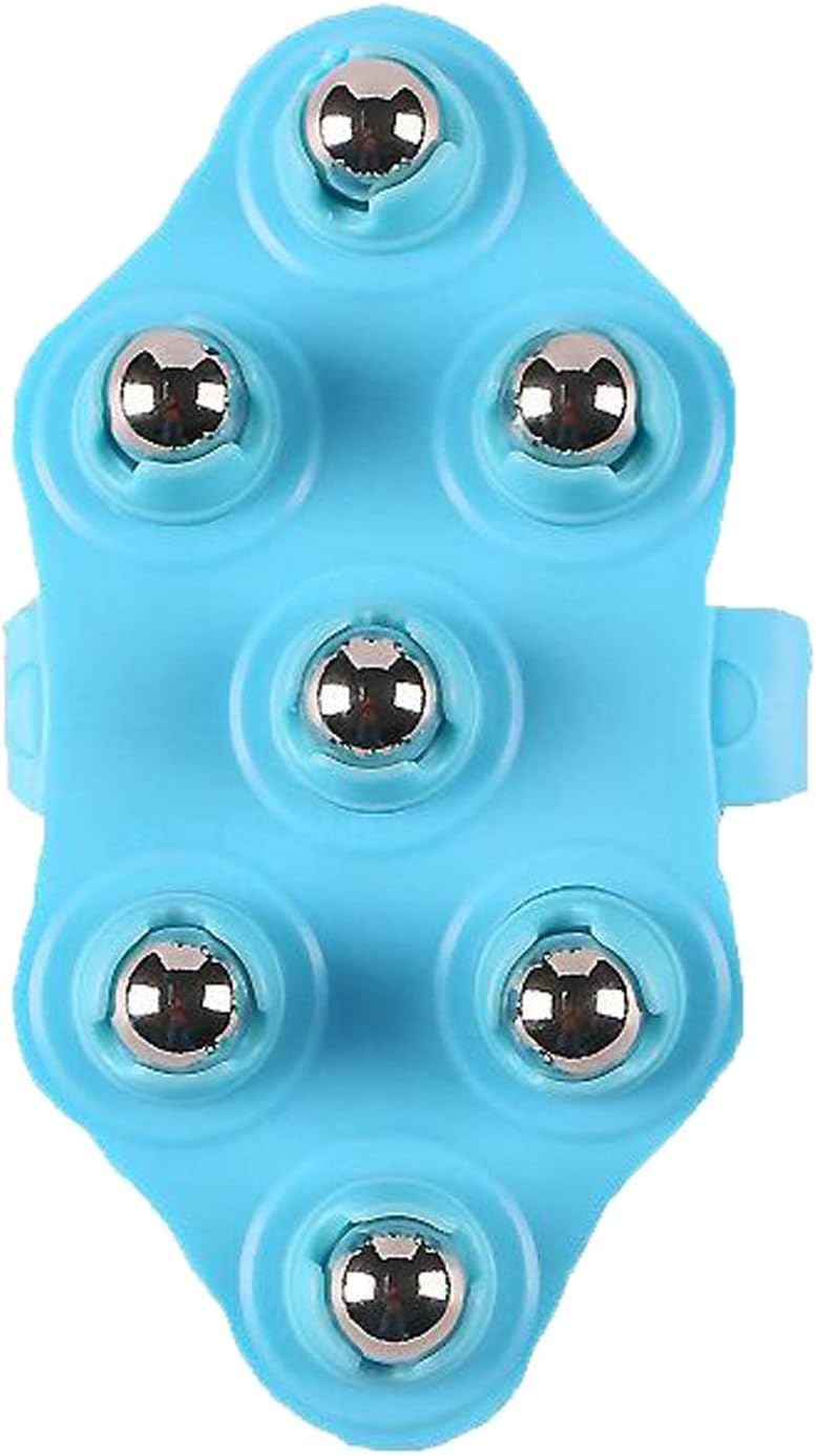 DYNWAVE 7 Ball Palm Shaped Lymphatic Hand Held Massager Deep Tissue Massage Pain Relief with Magnetic for Chest, Hamstrings, Full Body Care - Blue Magnetic : Health & Household