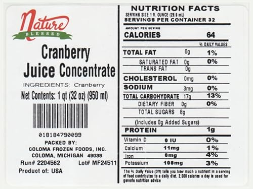 Miniatura 2 de Nature Blessed Concentrado de jugo de fruta de arándano 100% puro - 2 cuartos (botellas de 2/32 fl oz), aplicaciones: elaboración de vino casero,