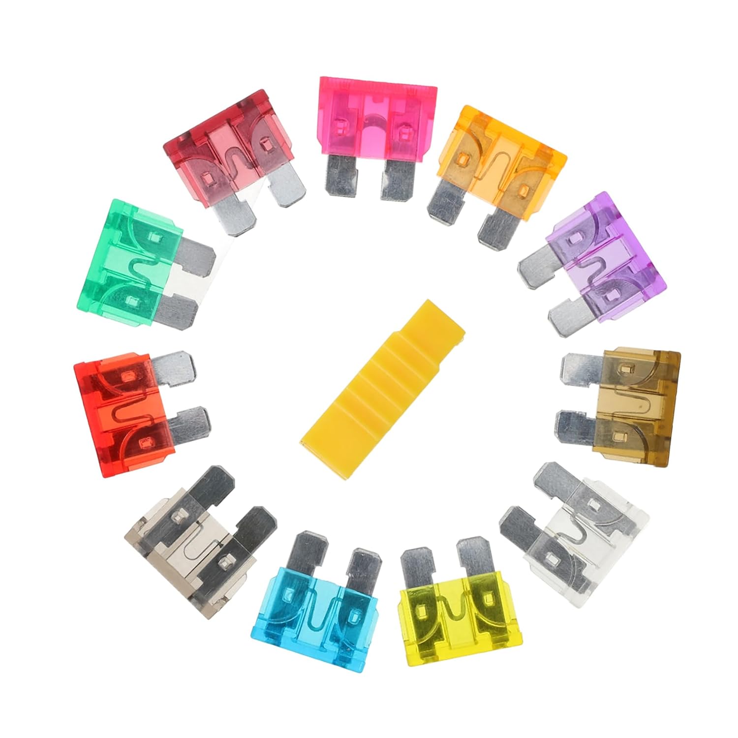 60-Piece Car Fuse Kit Assortment Mini Blade Replacement Set for Automotive RV Truck Motorcycle 2A to 50A Compatible Vehicles