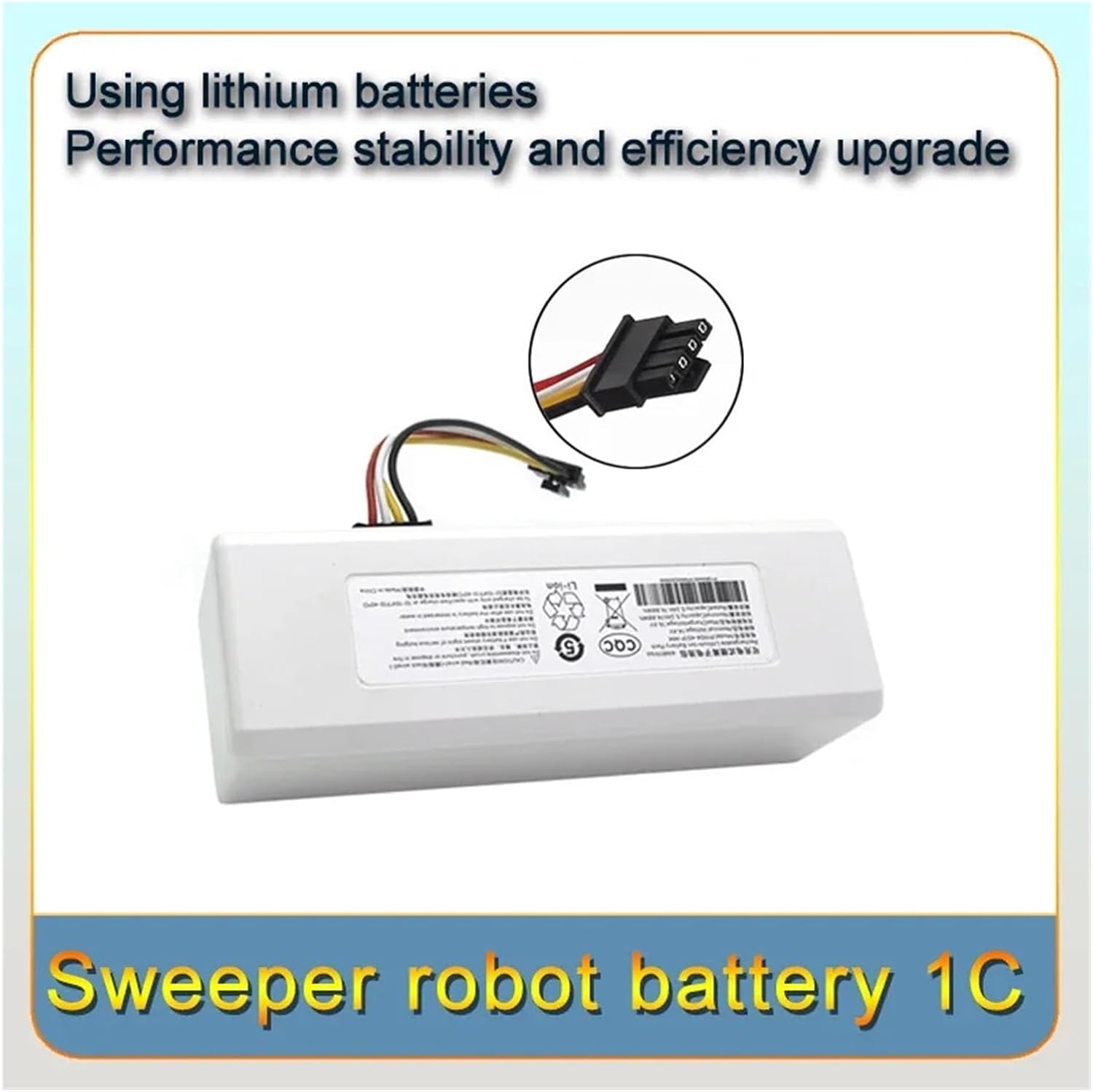 14.4V Robot Vacuum Cleaner Lithium Battery Pack P1904-4S1P-MM, Compatible for Xiaomi, 1C STYTJ01ZHM, Vacuum Cleaner Replacement Battery Spare(1PCS 6800mAh)