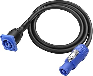 XMSJSIY Powercon Cable macho de 3 pines AC Powercon macho a hembra Powercon tipo D panel montaje fuente de alimentación ca...