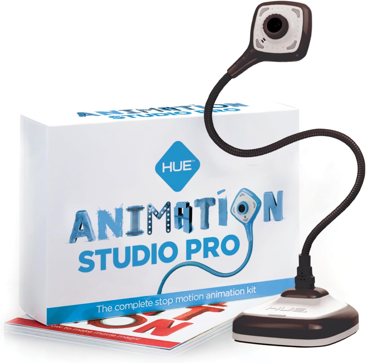 HUE Animation Studio Pro Stop Motion Kit (Full HD 1080p Flexible Camera, Software, Book) for Windows/macOS (Black)