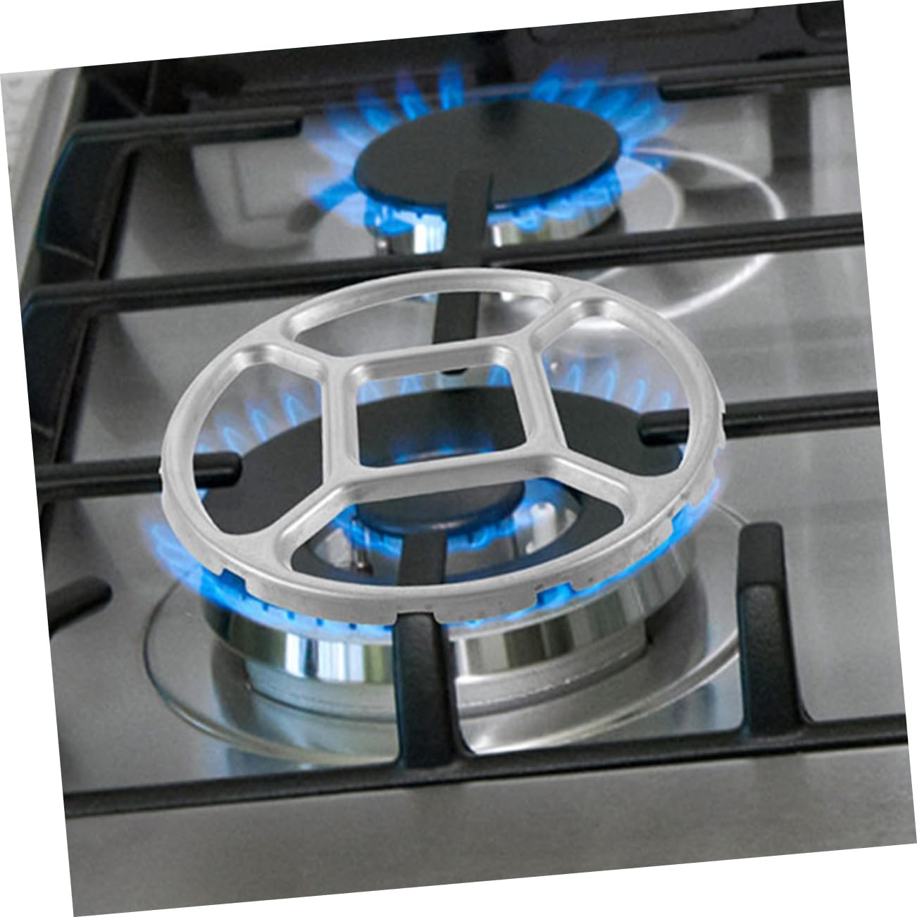 COLLBATH 4pcs Gas Stove Trivet Rack Wok Support Cooking Gas Burners for Small Pots Sauce Pans and Kettles Heat Control Safety Assurance