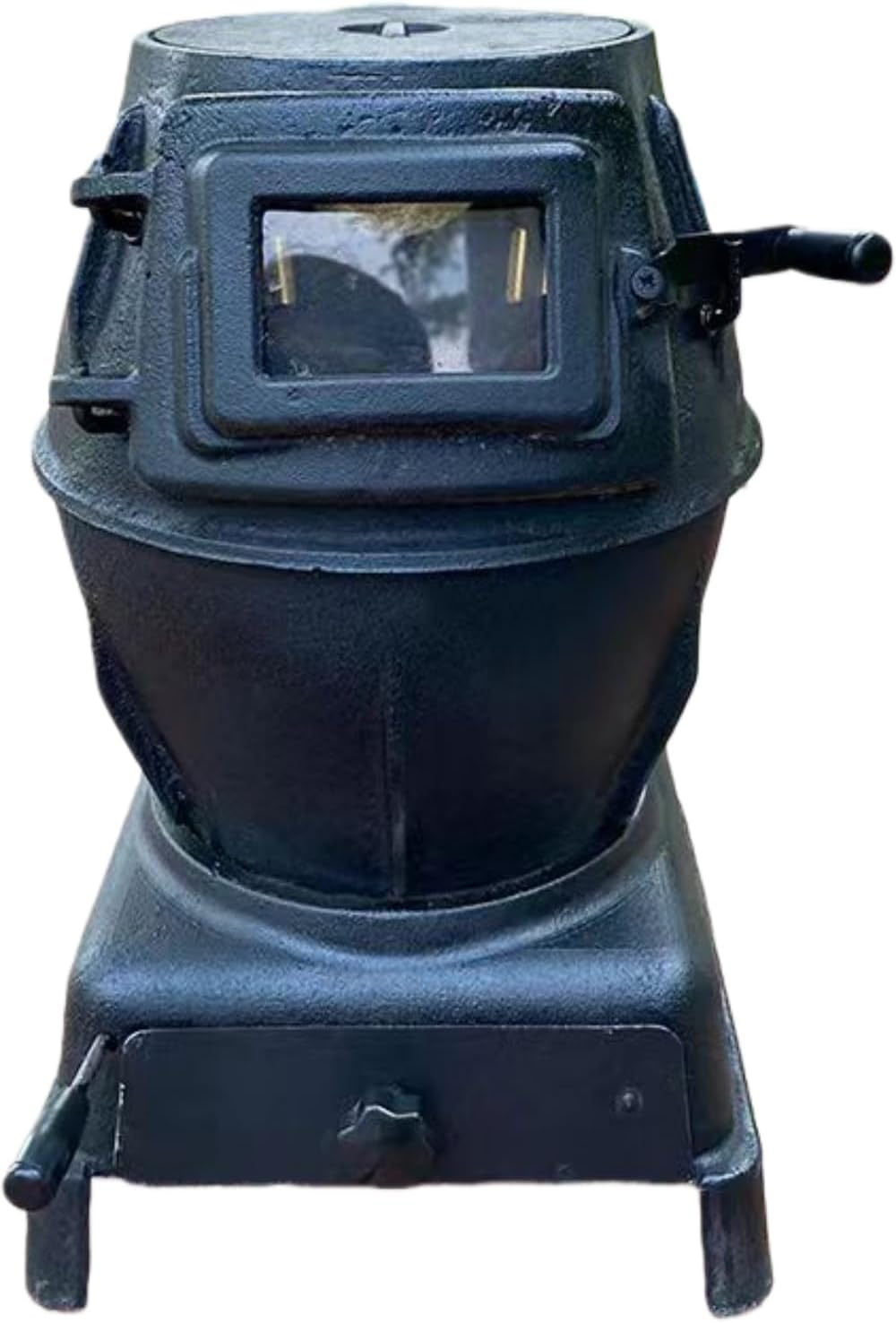 Dohera薪ストーブ 暖炉 室内 クッキングストーブ 鋳物薪ストーブ 薪暖炉 まきストーブ 鋳鉄製 ガラス観賞窓 脚高タイプ クッ