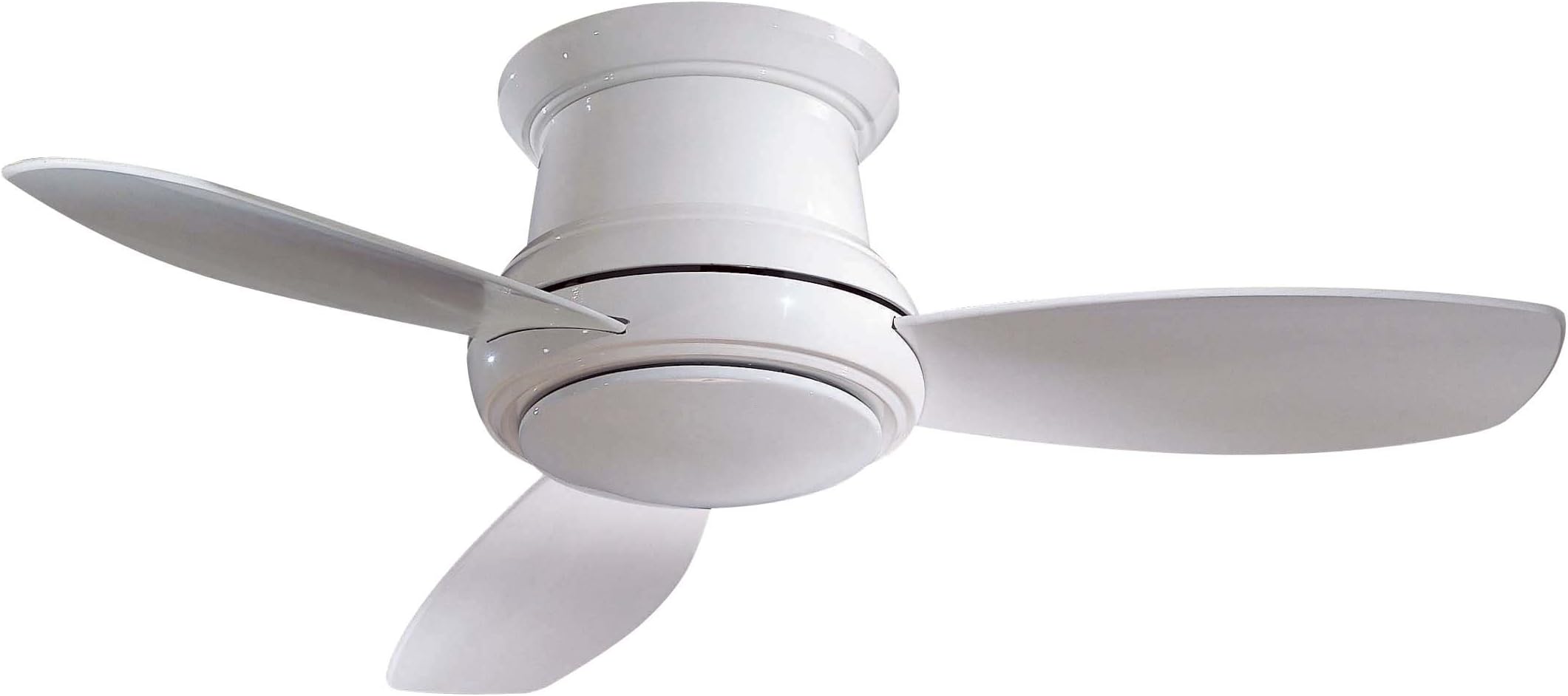 Minka Group Company F518-WH Flush Mount, 3 White Blades Ceiling fan with 44 watts light, White