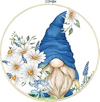 Vista 21 de Kits de punto de cruz estampado para adultos - Kits de bordado de flores de libro para principiantes adultos, 11 CT patrones dimensiones kits