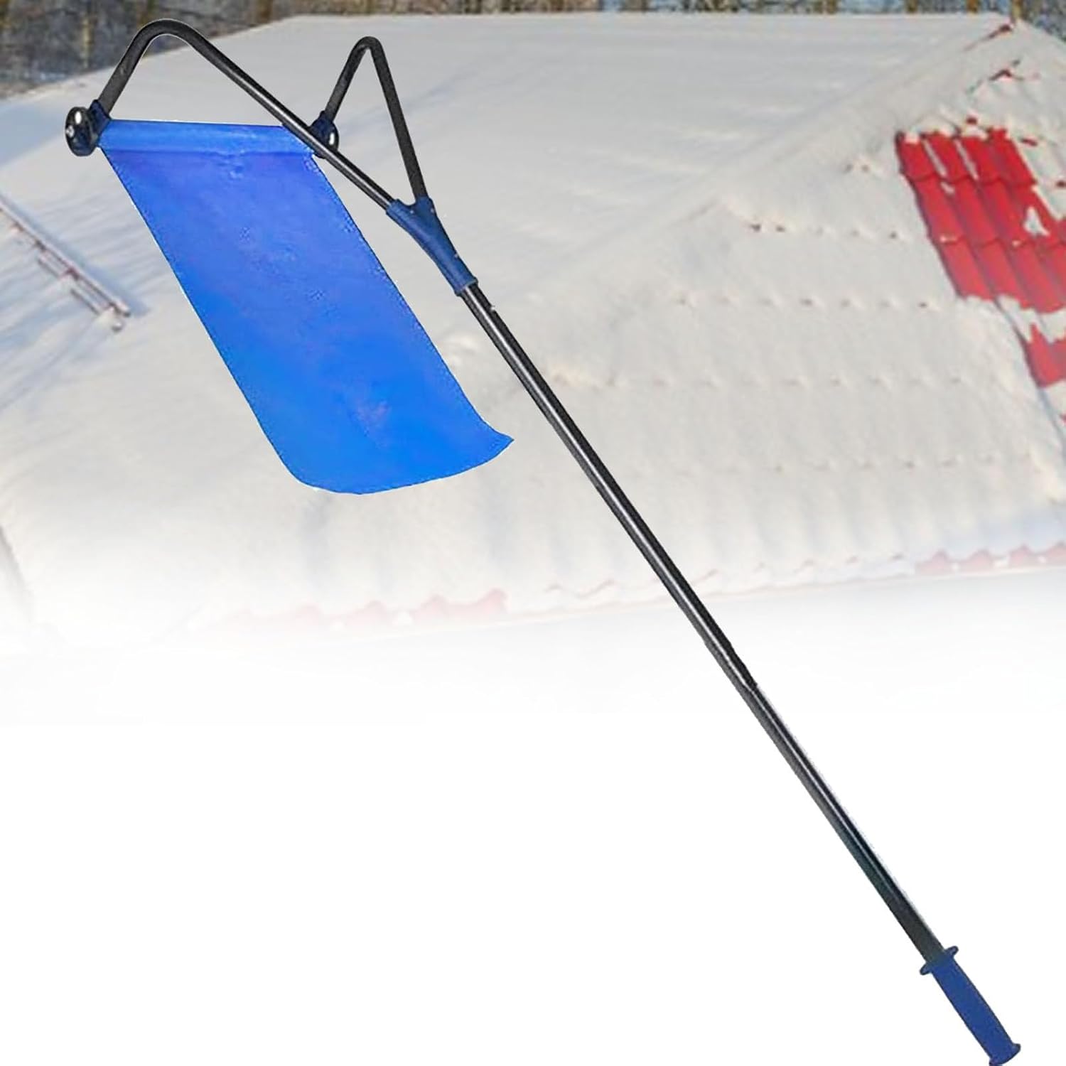 Easy Snow Roof Rake - Aluminum Tool for Efficient Snow Removal from Roofs, Heavy-Duty Snow Clearing Rake, Lightweight & Durable, Ideal for Homeowners, Black