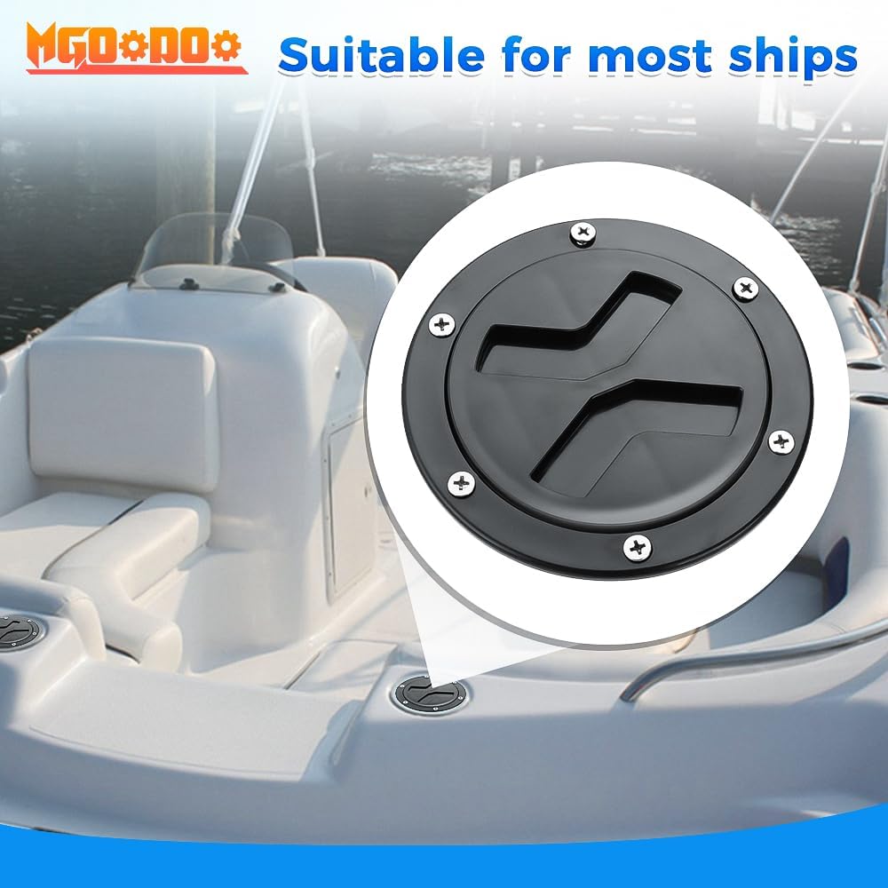2Pcs 4inch Boat Hatch Round Non-Slip Inspection Deck Plate Hatch | With Detachable Water Tight Lid Cover and Mounting Screws for Marine Boat Yacht Kayak RV