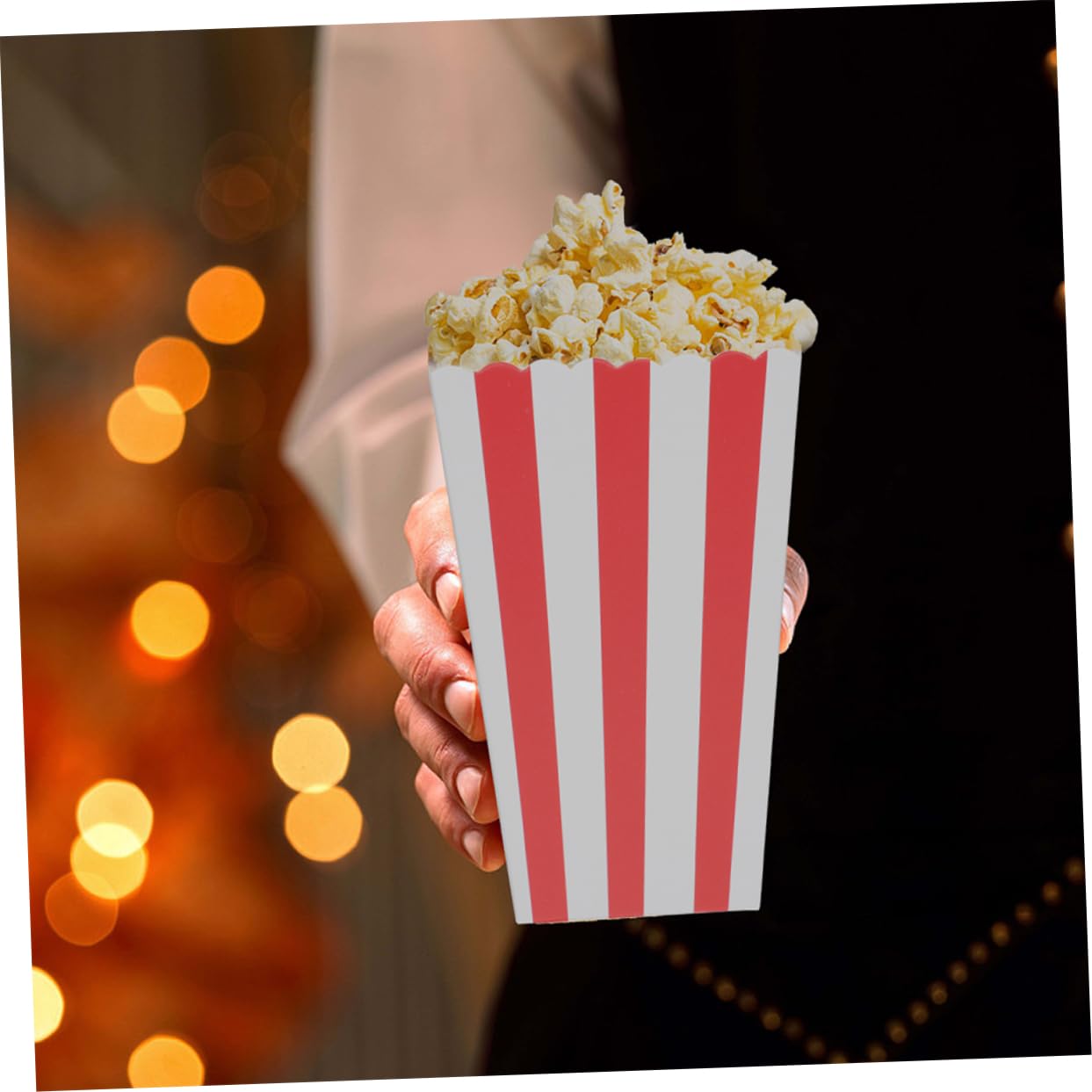 Cubo de Palomitas de Maíz de Papel 50 Piezas para Fiestas | Vasos Desechables, Uso Versátil para Snacks y Algodón de Azúcar, Diseño Atractivo para Eventos Temáticos