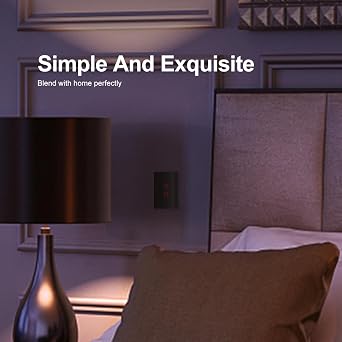 LIVOLO Modern Electrical Light Switch Tempered Glass Panel Single Pole Wall Touch Light Switch with Led Indicator,No Neutral Wire,2 Circles 1 Way (Black)