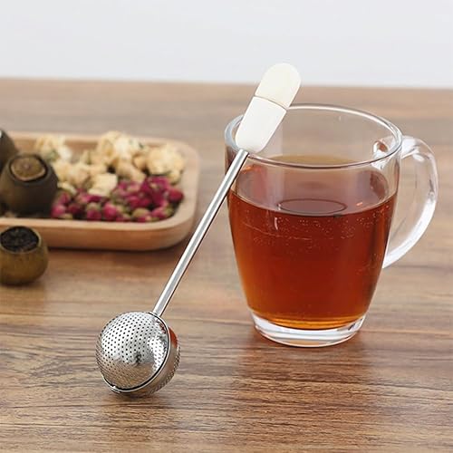 Miniatura 4 de Paquete de 2 infusores de bolas de té de malla de acero inoxidable, infusor de té de hojas sueltas, coladores reutilizables de hojas sueltas, té de