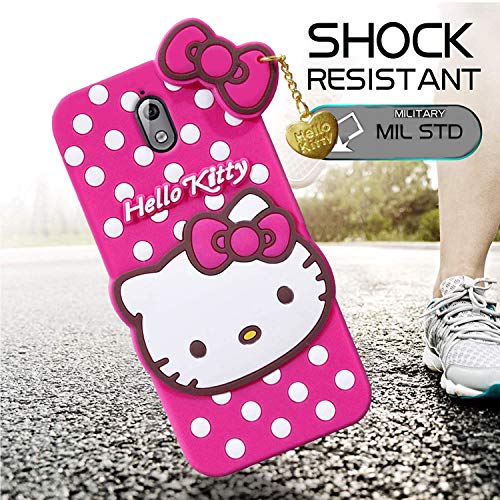 Image of Unirock Hello Kitty Back Case Cover for Asus Zenfone Max Pro M1| 3D Cute Hello Kitty Case |Soft Silicone Rubber Back Cover with Pendant Kitty Cover for Asus Zenfone Max Pro M1 (Pink)