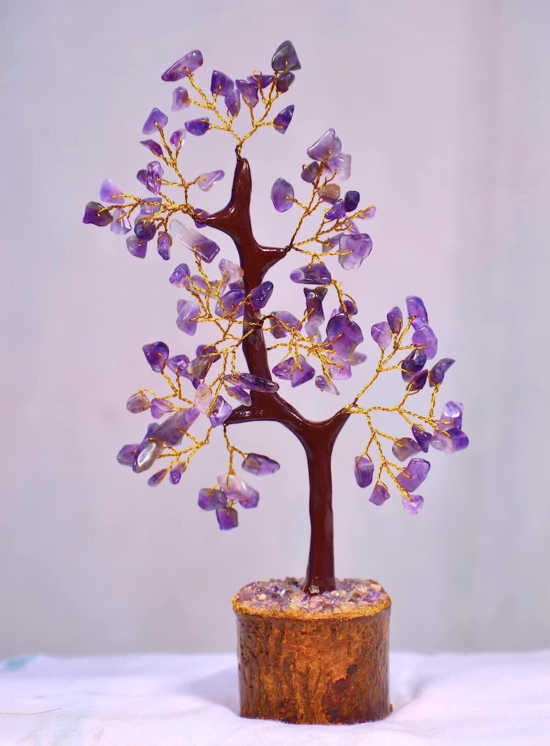 DVISHA Amethyst Feng Shui Money Tree Healing Crystals - Chakra Tree of Life - Amethyst Crystal Tree - Gemstone Tree Crystal Decor - Spiritual Gifts - Crystal Gift