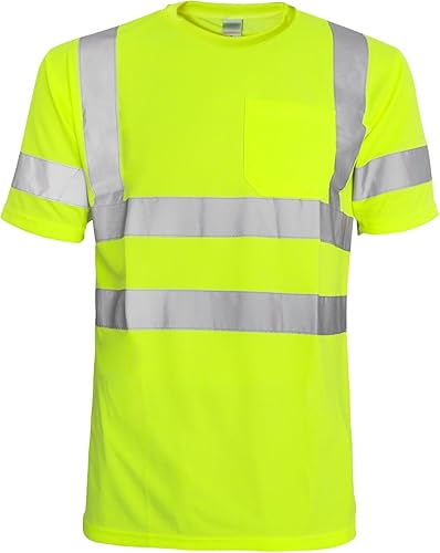 Miniatura 7 de L&M Hi Vis Camiseta ANSI Clase 3 Reflectante Seguridad Naranja Lima Manga Larga Alta Visibilidad
