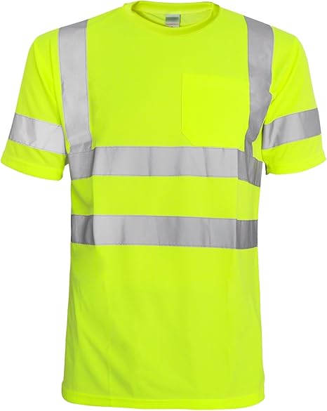 L&M® Hi Vis T Shirt ANSI Class 3 Reflective Safety Lime Orange Short Long Sleeve HIGH Visibility