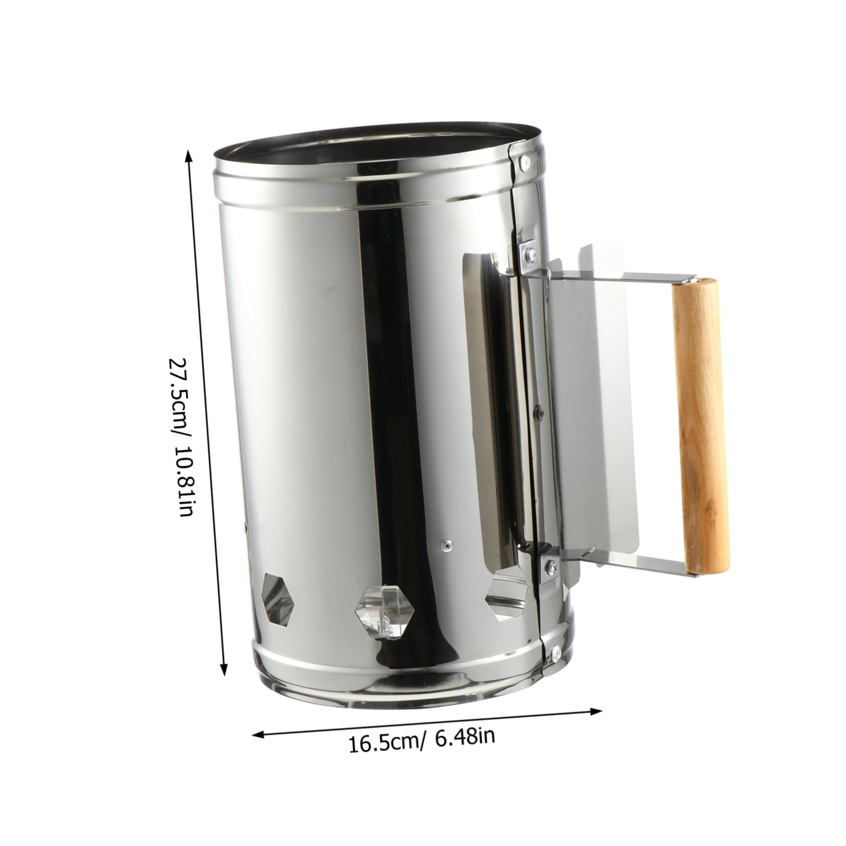 Luxshiny Accendifuoco per Barbecue Esterno Secchio Stufa 1 Pezzo | Ferro Zincato, Manico in Legno Termoresistente e Strato Isolante, Accensione Rapida senza Odori, Antiruggine