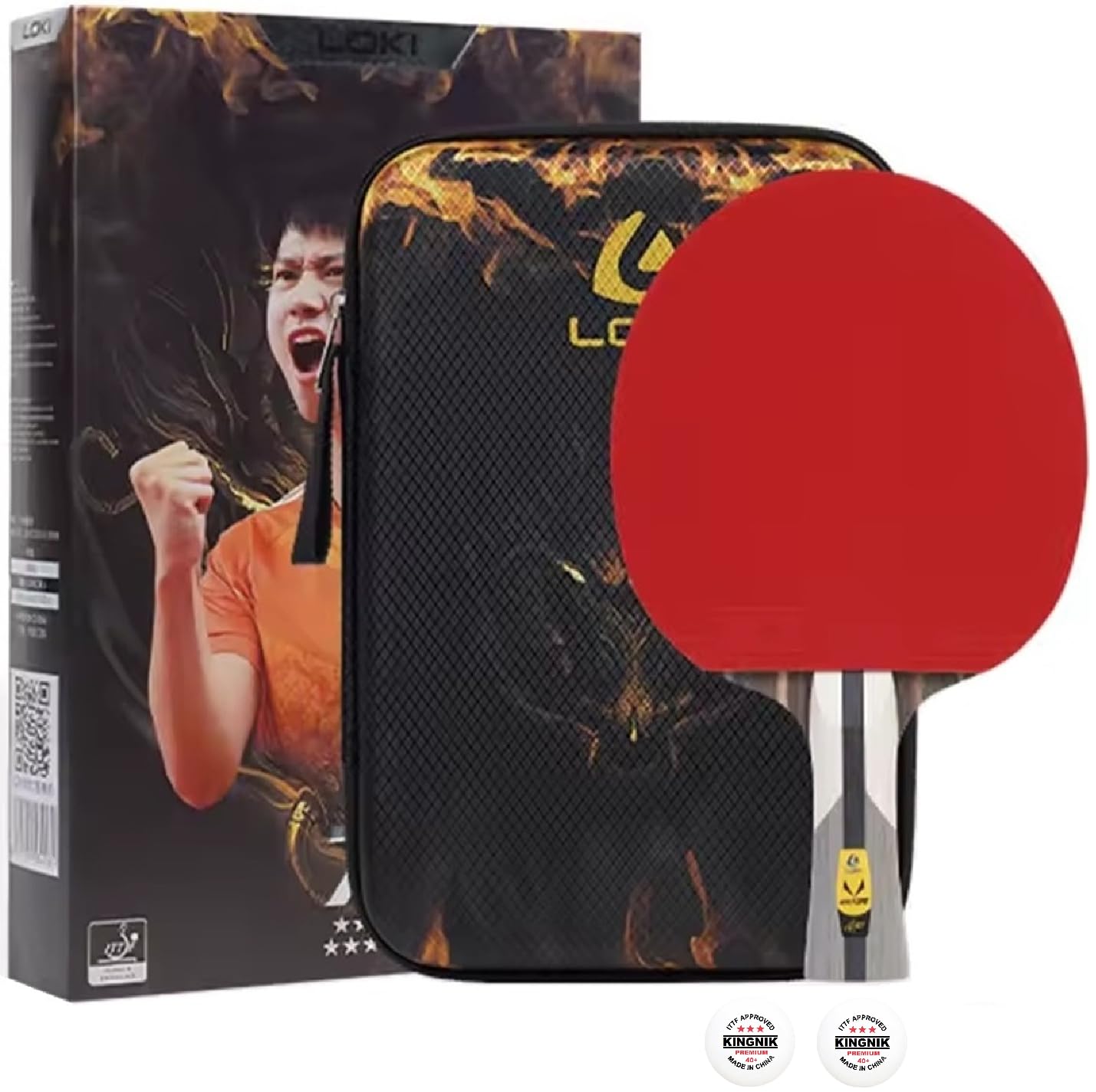 Loki Premium Carbon Fibre | Gift Case | ITTF Approved Ping Pong