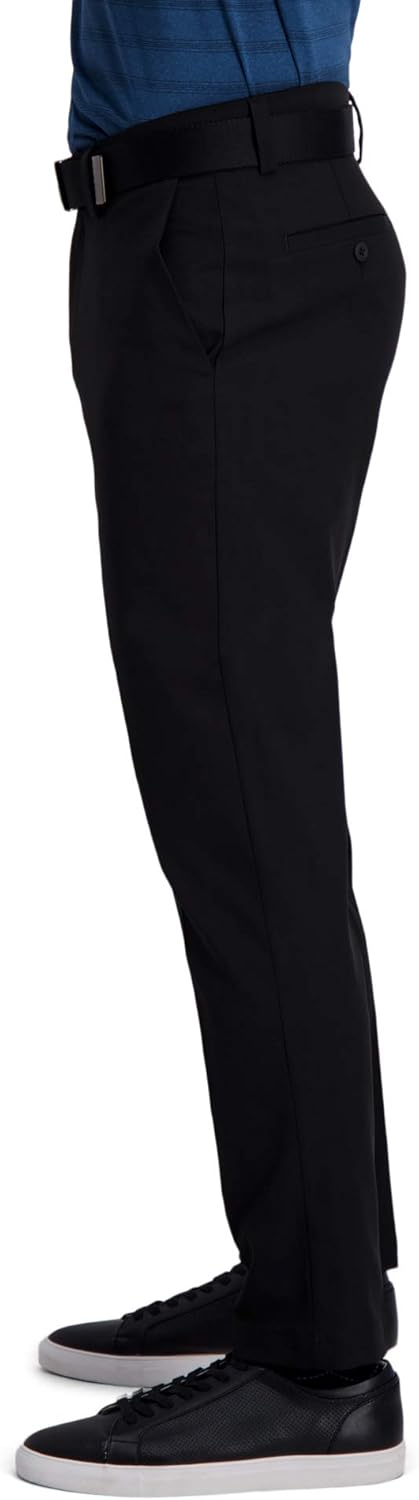 Haggar mens Cool Right Performance Flex Solid Slim Fit Flat Front Pant - Image 2