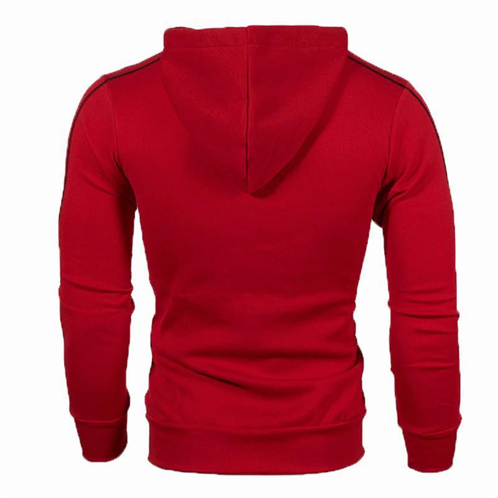 Maiyifu-GJ Men's Full Zip Casual Hoodies Long Sleeve Fleece Sports Hoodie Lightweight Hooded Sweatshirts with Zip Pockets (Red,3X-Large)