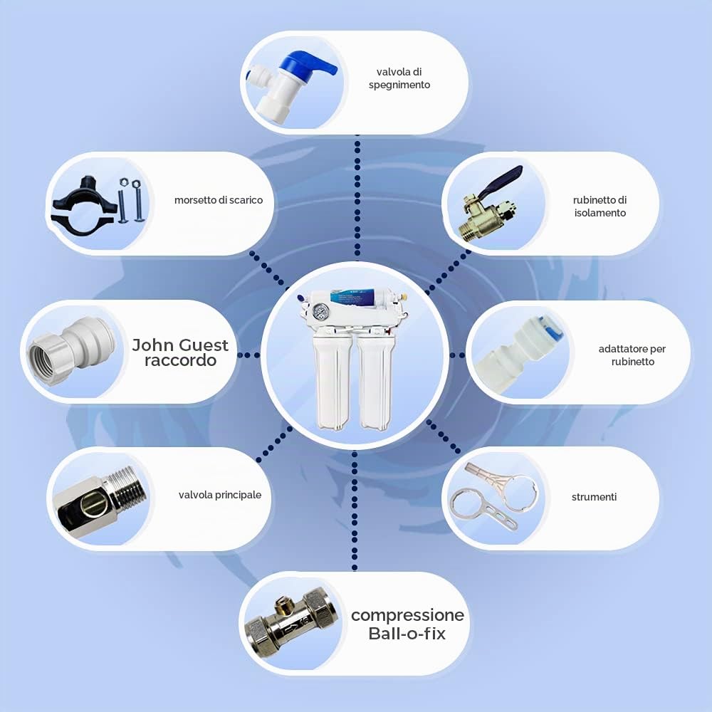Finerfilters, unità con pompa per osmosi inversa, domestica, in 6 fasi