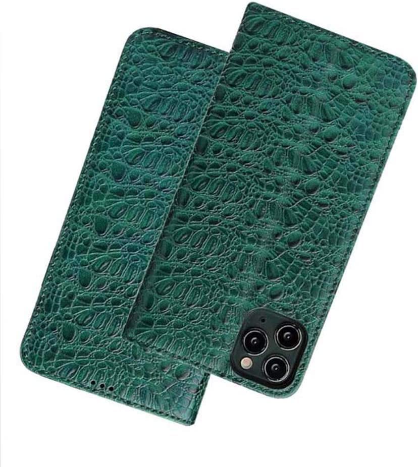 Housse iPhone 12 Pro antichoc avec porte-carte vert crocodile