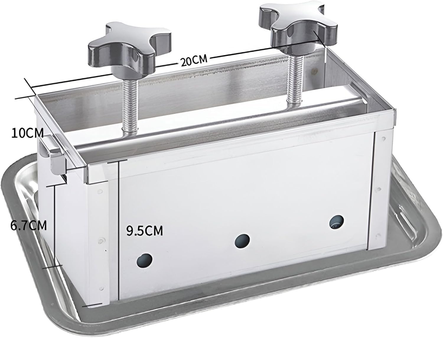 Molde de acero inoxidable para hacer hamburguesas y hamburguesas, molde de prensa de carne con doble tornillo a presión, bandeja de sopa a prueba de fugas para hamburguesas rellenas, placa inferior
