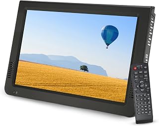 TV Portátil de 10 Polegadas, Sintonizador Digital ATSC 1080P LED TV para Carro, Cozinha, Camping, Com Carregador de Carro 12V, Suporte VGA, AV, USB, SD, HDMI