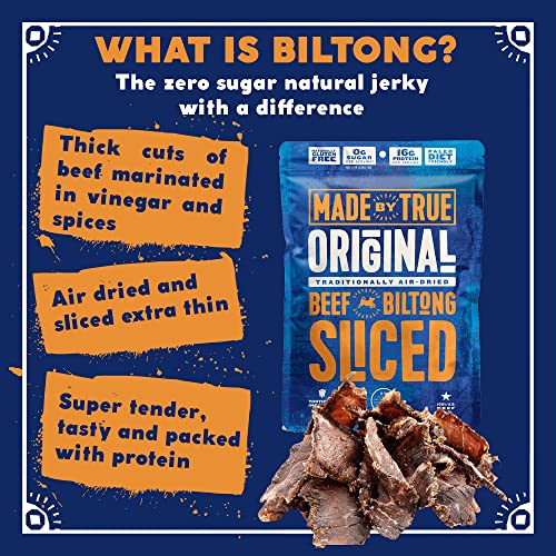 Made By True Beef Sliced Bites Ultimate Variety (2 Ounce, Pack Of 5) - All Natural, Zero-Sugar True Jerky Biltong - High Protein, Keto, Paleo & Whole 30 Diet - Sugar-Free, Gluten-Free, Carb-Free #TOP3