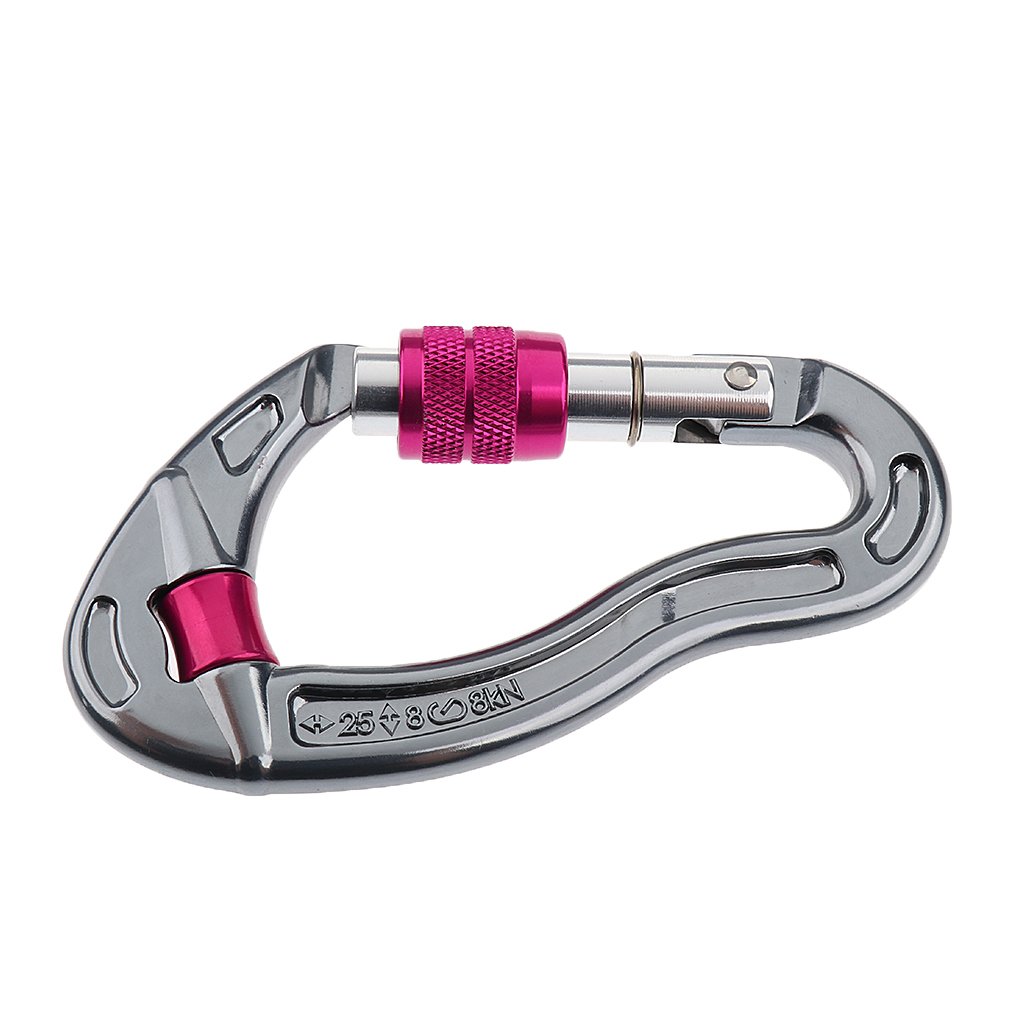 Sharplace 【ノー 品】ねじ 登山 カラビナ 25kn 赤