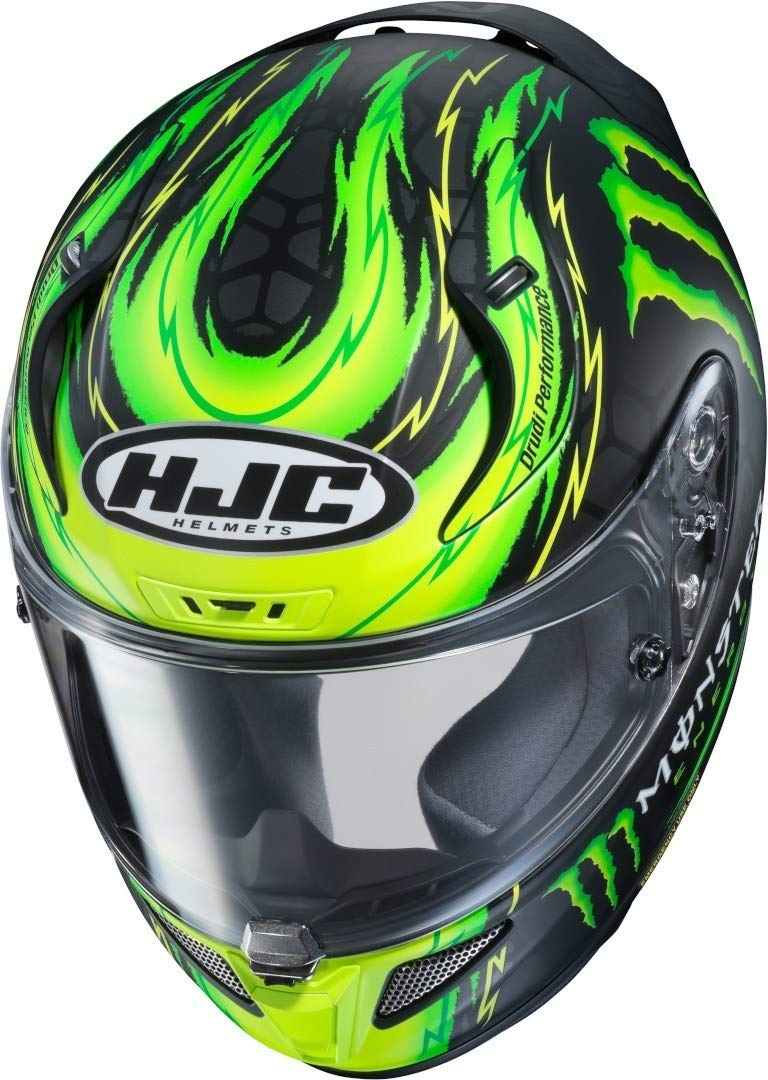 cal crutchlow helmet hjc RPHA11 REPLICA MC4HSF Motorcycle Helmet, Black/Green, XL, 13557410 Automotive Color:Candy Man Ice V-Rod Shop Wholesale Mini College scissor
