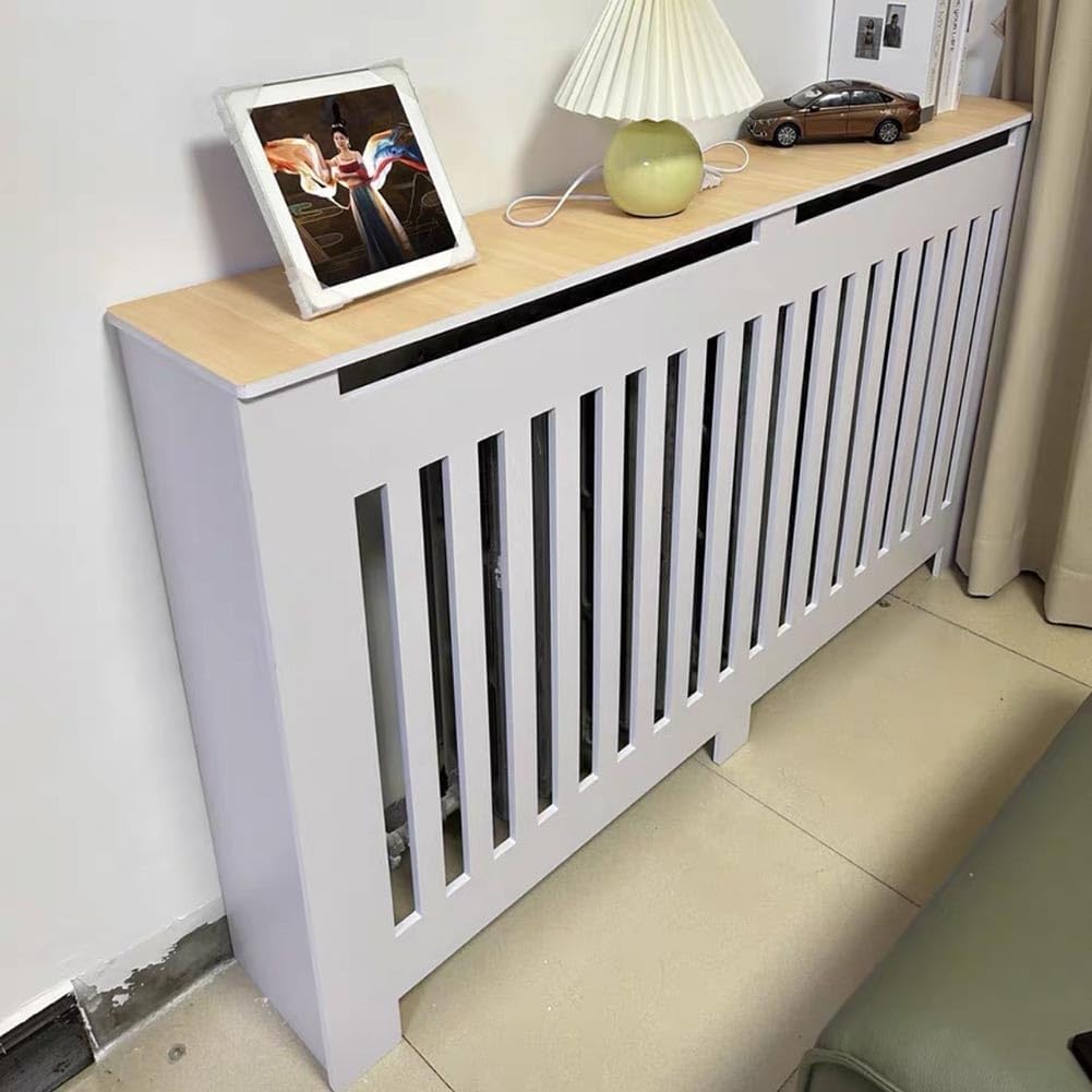 Radiator Cover with Top Storage Shelf High 24 28 32 35in Large Heater Covers White Radiators Shelf Thicken MDF Wooden for Home Bedroom Hallway Living Room(L36xH28xD8in)