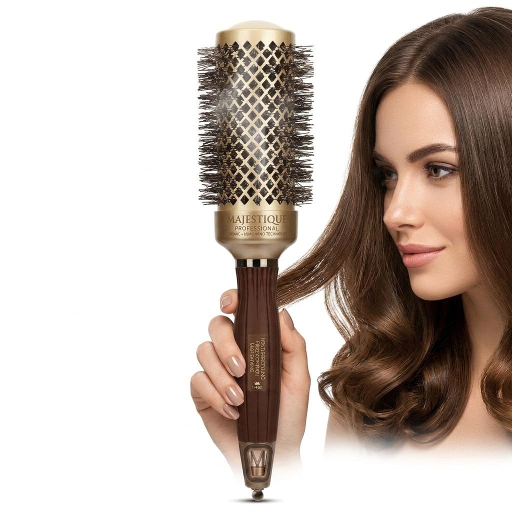 Majestique NanoCell Ceramic Ionic Round Brush | Nano Technology Hair Styling & Blow Dry Brush-image-26