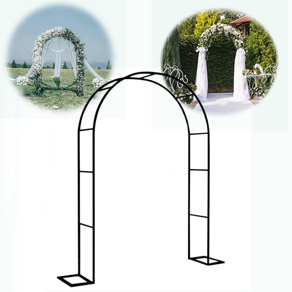 Pergola Łuk Ogrodowy Krata Pnącza Stojak Na Zewnątrz Antykorozyjny Metalowy Łuk Różany Odłączany Stojak 120 x 220 cm (Kolor: Biały, Rozmiar: 140 x 230