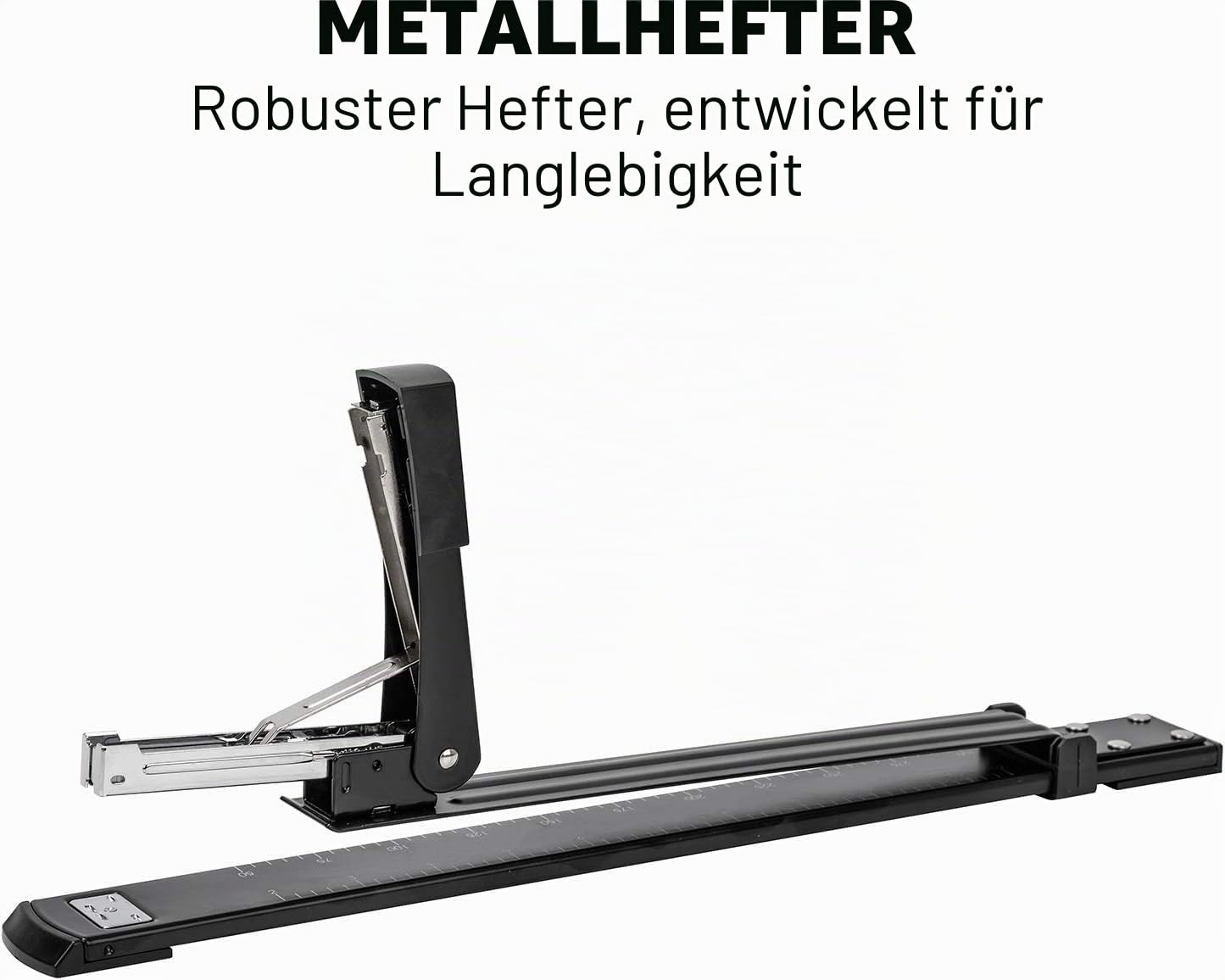 Deli Langarmhefter, langer tacker für Broschüren und Buchbindung, 25 Blatt, Schwarz