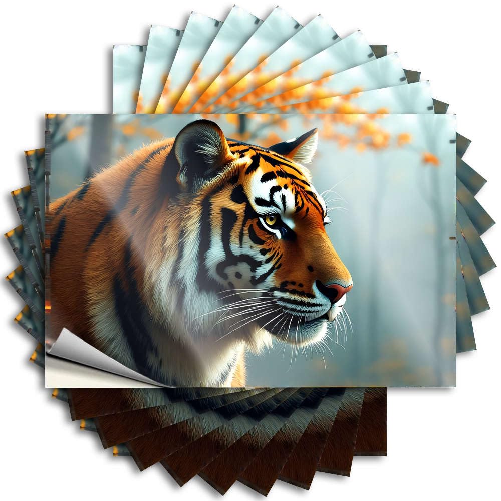 Guest, Sticker Outdoor Helmet A Majestic Tiger with Striking Orange Fur and Bold Black Stripes Stands Amidst | Encouragement Waterproof Vinyl Stickers(6X9CM)
