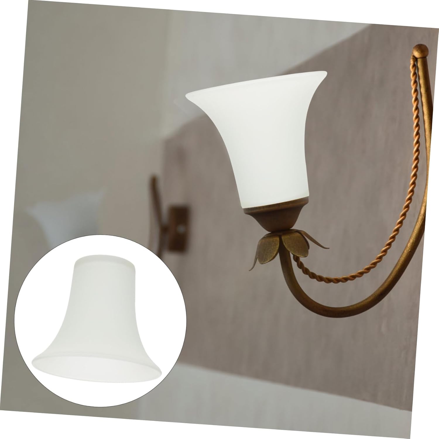 Mipcase 2pcs Frosted Glass Lampshade Cover for Ceiling and Wall Light Fixtures Elegant Household Decoration Warm Light Diffuser for Chandeliers and Sconces