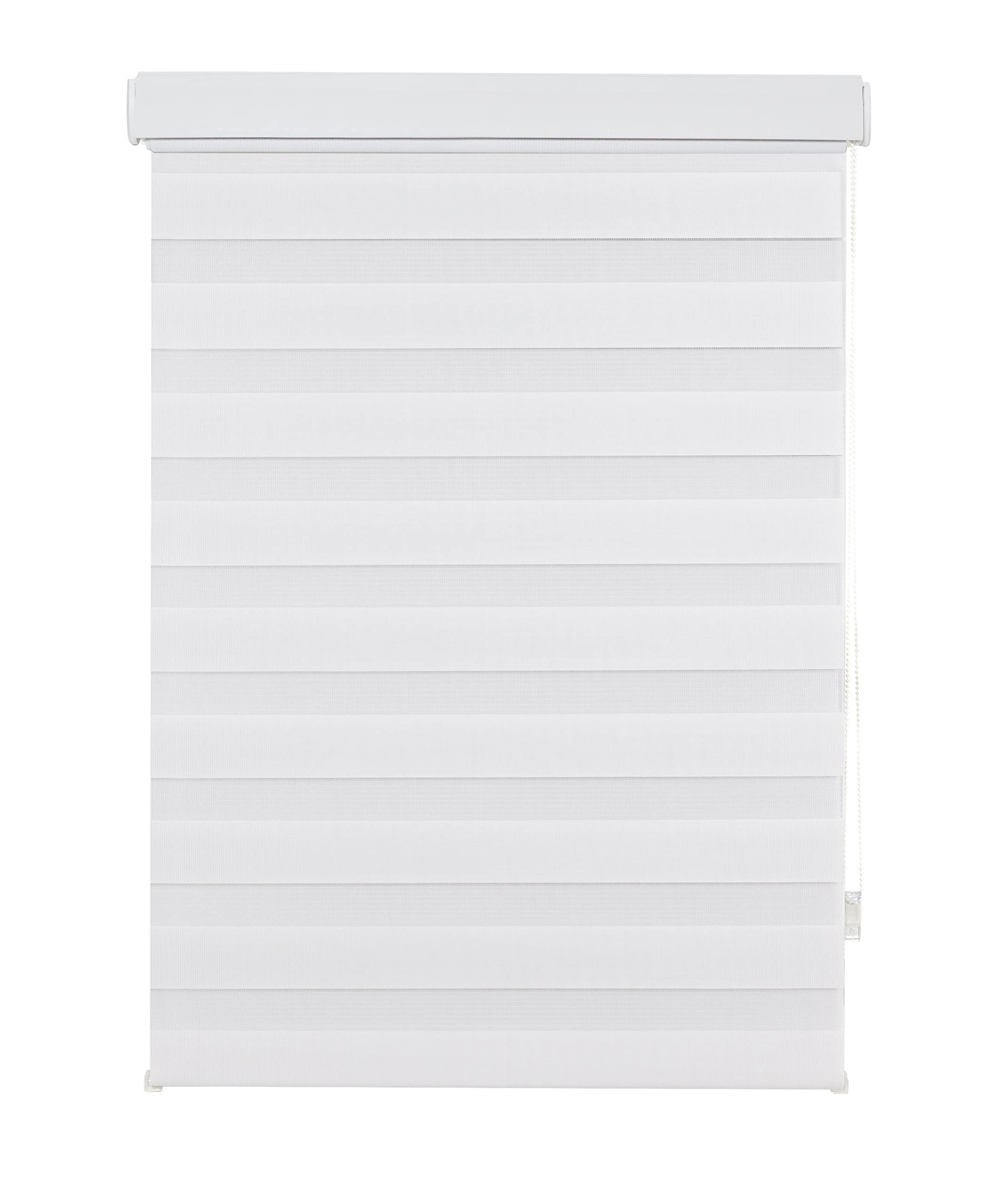 Doppelrollo Kassetten Duo Rollo Seitenzugrollo mit Klemmträger inklusive Montagematerial Weiß 140x160cm