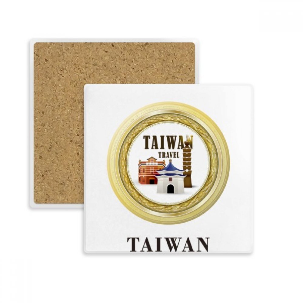 Coaster carré Taiwan de DIYthinker pour tasse et verre multicolore