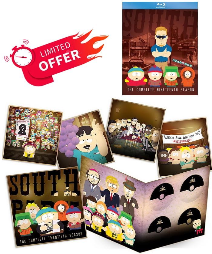 South Park Limited Edition: The Complete Nineteenth & Twentieth [Series 19 & 20] [Blu-ray, 2-Season Collection Pack] + Bonus Exclusive 12" Art Cards & Deleted Scenes