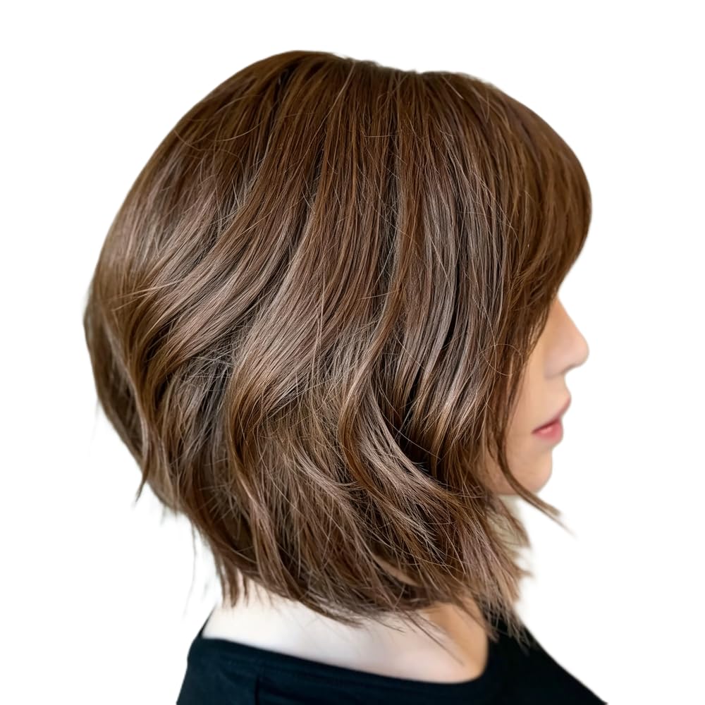 Accessori Parrucche Evidenzia Parrucche Anteriori In Pizzo Trasparente Corto Color Cioccolato Color Cioccolato Attaccatura Dei Capelli Pre pizzicata Senza Colla(12inches)
