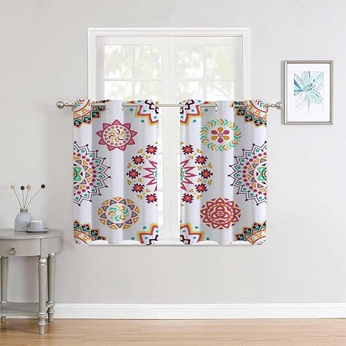 Miniatura 3 de Modern Curtains White Bohochic Grommet Short Thermal Door Cover Cortinas para Ventanas De Cuarto 72Inch Width by 85Inch Length,2 Panels