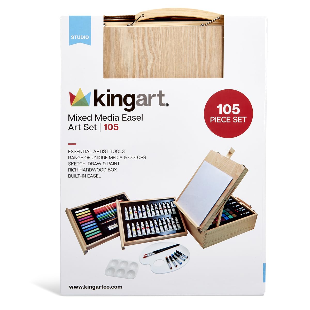 KING OF ARTIST セット Amazon.com: KINGART 108-Piece Wooden Easel Art Supplies Set