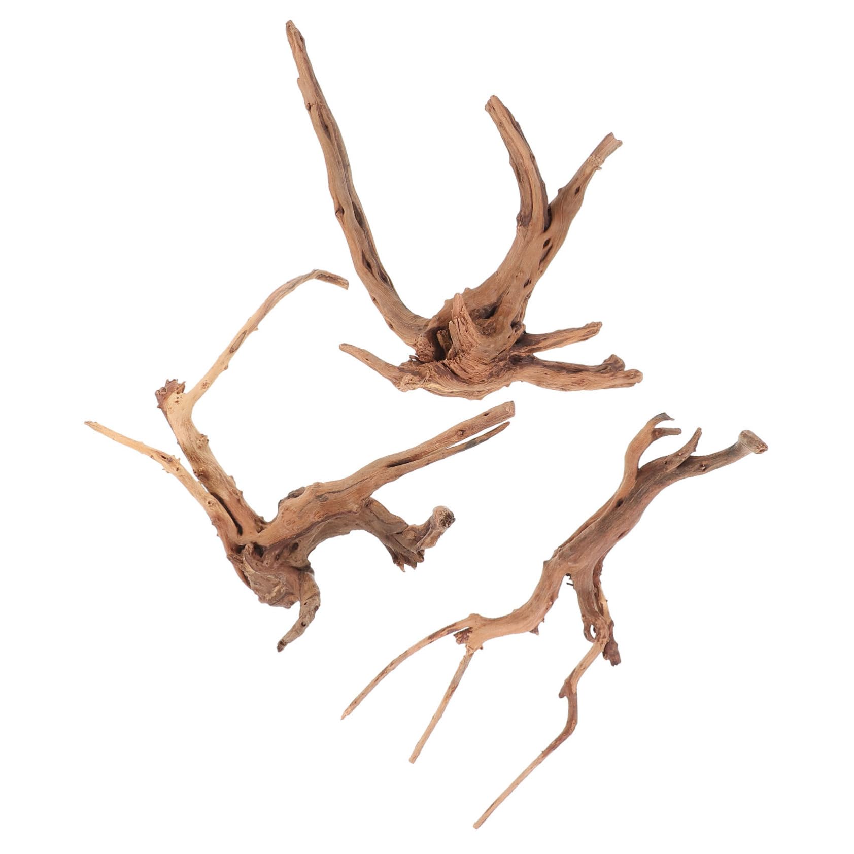 DOITOOL 3pcs Décorations D'aquarium en Bois Naturel pour Aquarium de Poissons, Bois Simple, Couleur Ne Décolore Pas, Facile à Utiliser, pour Aménagement Paysager Plusieurs Styles