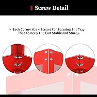 Vista 4 de Carrito de herramientas comercial de 3 niveles, carrito de herramientas rodante de acero de 330 libras con freno, carros de herramientas de servicio