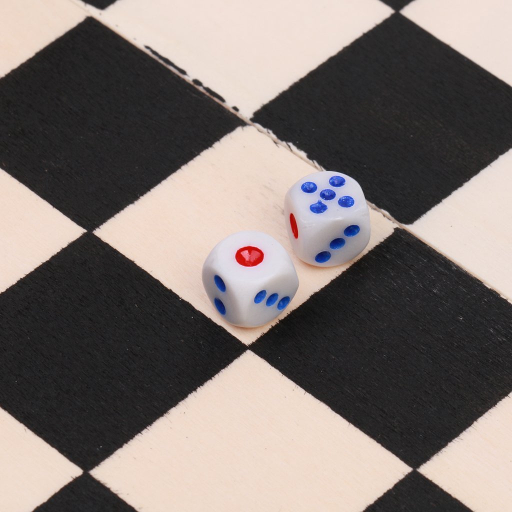 Qualitäts Dame Checkers Set in Faltbrett Holzkoffer 29,5 cm 64 Felder